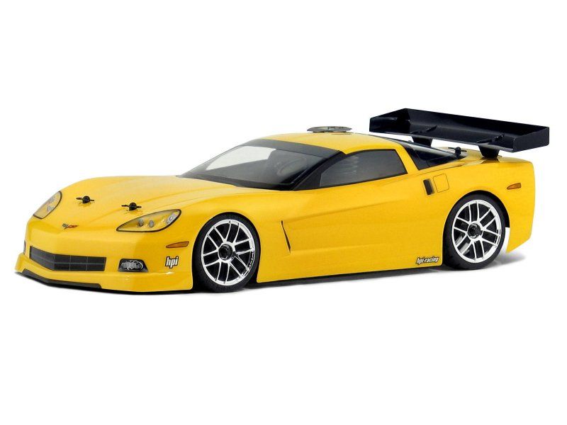 Radio Control Car Body 200mm: Corvette C6, polycarbonate shell, pre-cut decals, designed for 1/10 touring cars.