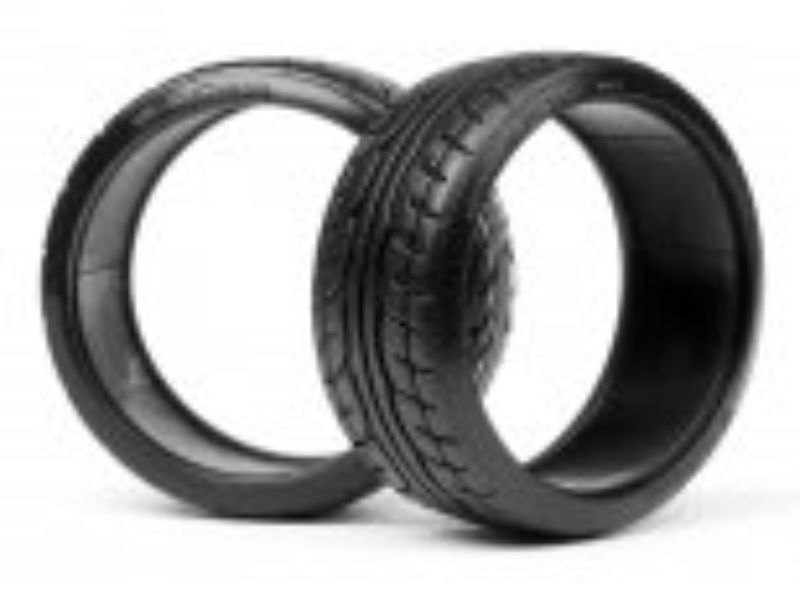 HPI Racing DriftNeova 26mm Tyres for RC cars, featuring a realistic tread for optimal drifting and easy installation without foam inserts.