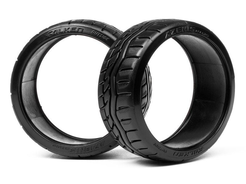 High-performance Falken Azenis RT615 T-Drift Tires for 1/10 RC cars, featuring durable tread design for enhanced drifting.
