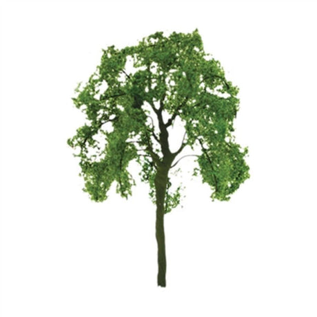 Two realistic 75mm ash trees, ideal for model scenery in railways, dioramas, and tabletop games.