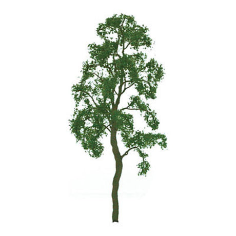 Two 75mm model birch trees with intricate detailing, perfect for enhancing dioramas and railway layouts.