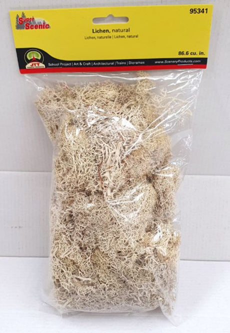 Natural lichen in various sizes for realistic model scenery, ideal for dioramas and miniature landscapes.