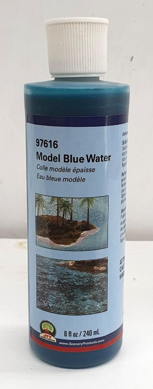 Model Blue Water 240ml bottle for creating realistic lakes and rivers in model landscapes and dioramas.