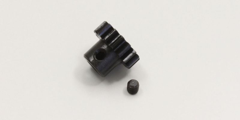 Kyosho 15T pinion gear with 1.0M pitch and 5mm shaft for enhanced speed and durability in remote-controlled vehicles.