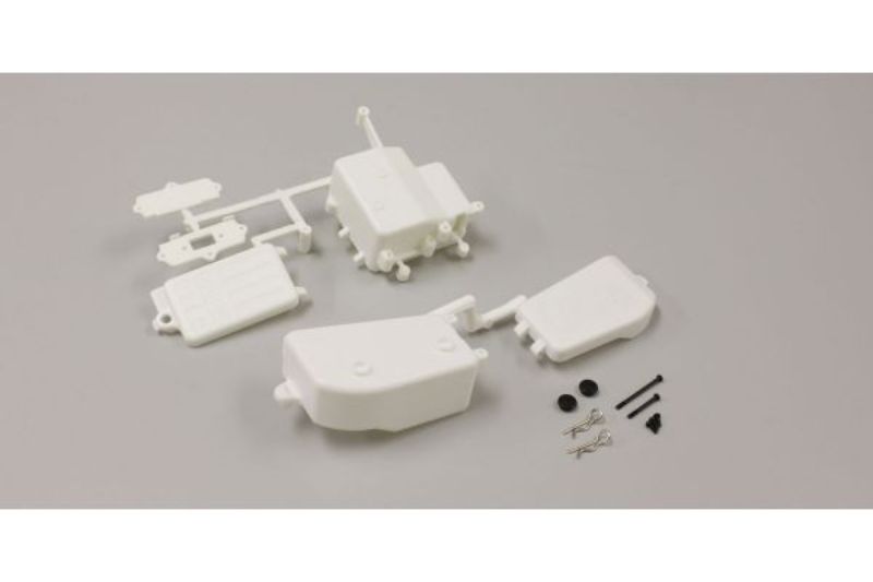 Kyosho zMP9 Battery & Receiver Box in white, offering durable housing for optimal RC performance and organized setup.