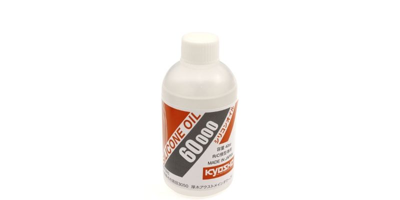 Kyosho Silicone Oil #60000 in a 40cc bottle, essential for maintaining RC vehicles' performance and durability.