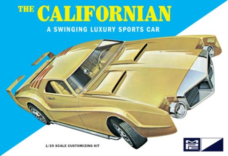 1/25 scale model kit of '68 Olds Toronado Custom featuring over 100 parts, vibrant decals, and detailed luxury sports car design.