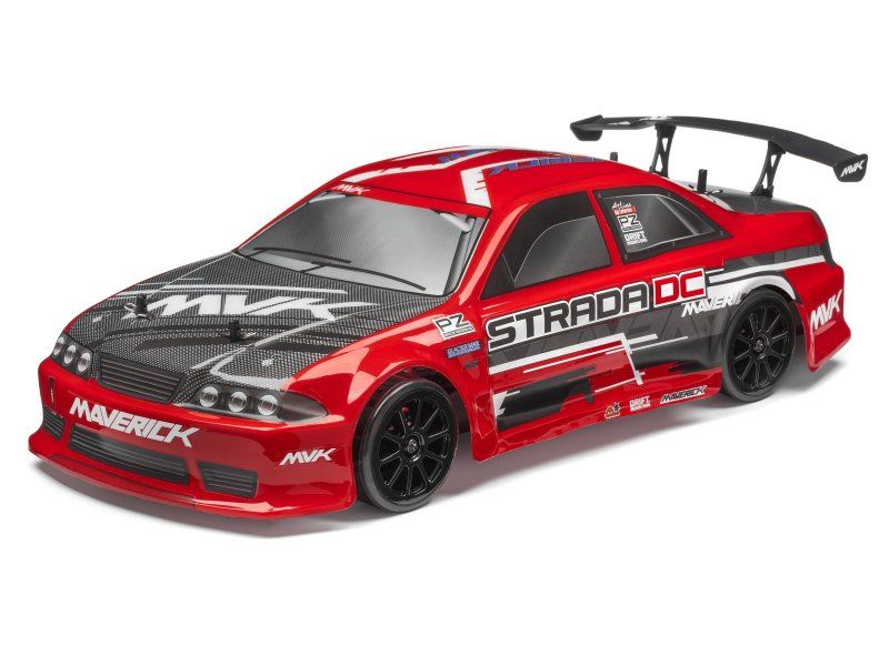 Red painted body for MV 22750 Maverick RC cars, enhancing style and performance for drift racing enthusiasts.