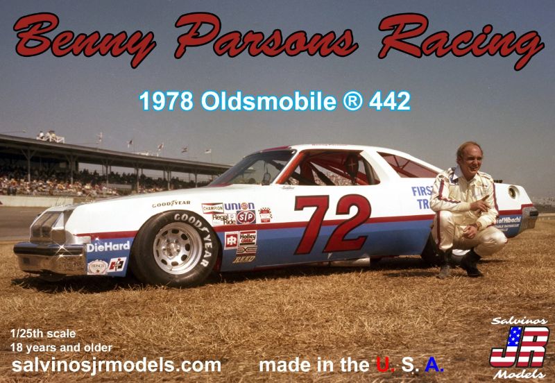 Detailed model kit of the 1978 Oldsmobile 442 driven by Benny Parsons, featuring authentic decals and precision parts.