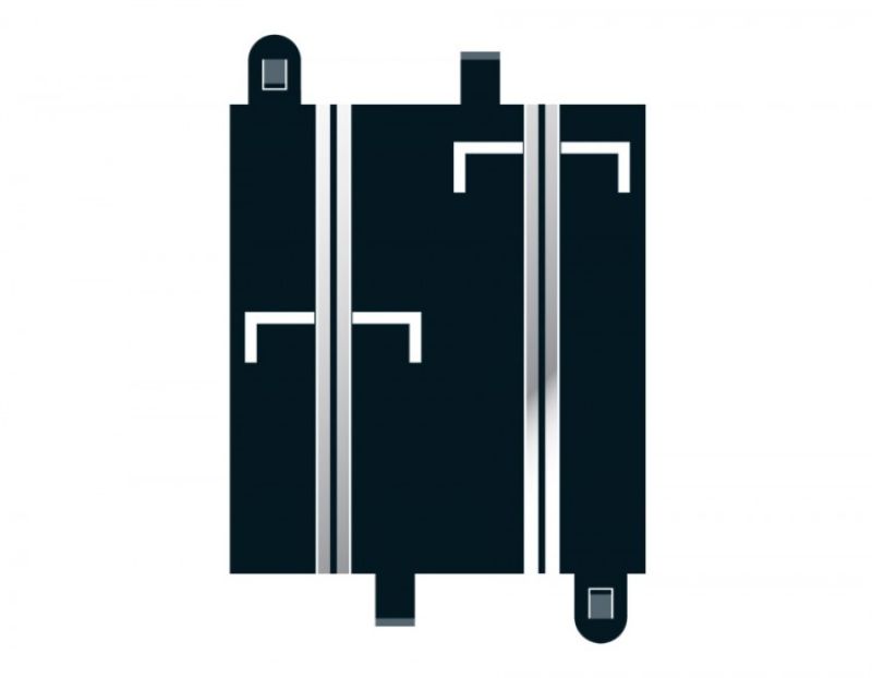 Digital Half Straight Grid 2 for Scalextric, includes 2 x 175mm grids for easy track assembly and integration.