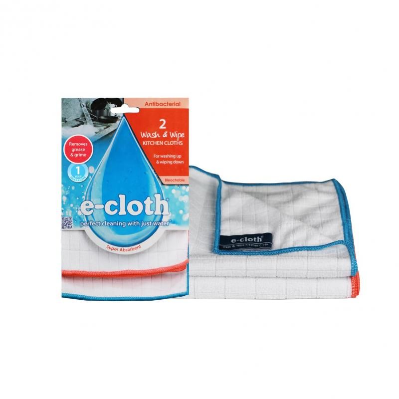 E-Cloth Wash & Wipe Kitchen Cloths Twin Pack