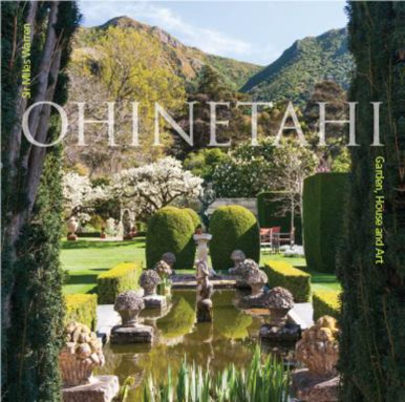 Hardback book showcasing Ohinetahi, blending architecture and nature through Sir Miles Warren's stories and stunning photography.