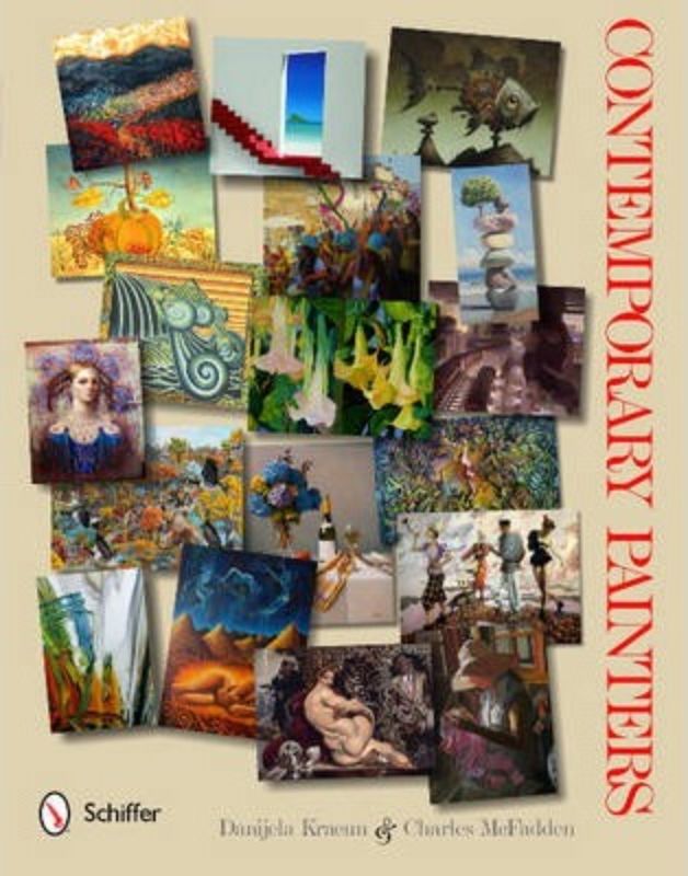 A hardback art book showcasing over 500 images of 100 contemporary painters with diverse styles and techniques.