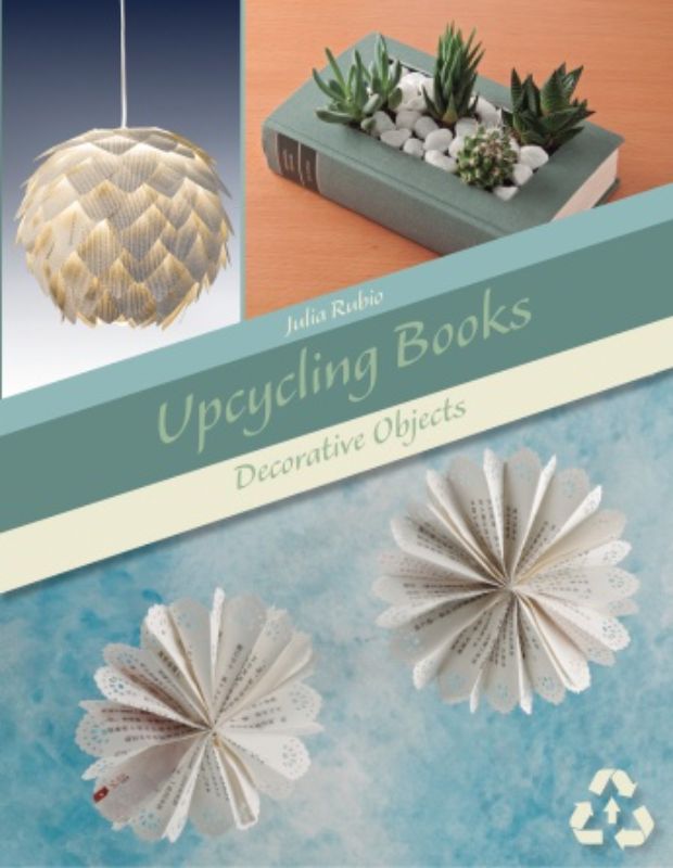 A creative guide for upcycling old books into decorative crafts like baskets, lampshades, and storage solutions.