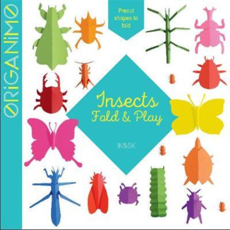 Creative origami activity book featuring 22 colorful insects with step-by-step instructions for all ages.
