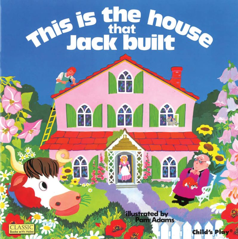 Soft cover children's book 'This Is The House That Jack Built' features delightful illustrations and interactive die-cut pages.