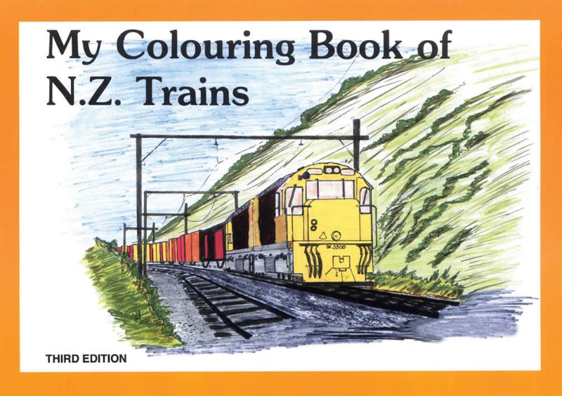My Colouring Book of NZ Trains features 16 illustrated pages for kids to color and explore their love for trains.