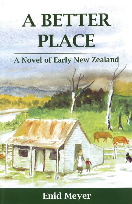 Cover of "A Better Place," a historical novel depicting pioneer life in 1860s Greytown, New Zealand.