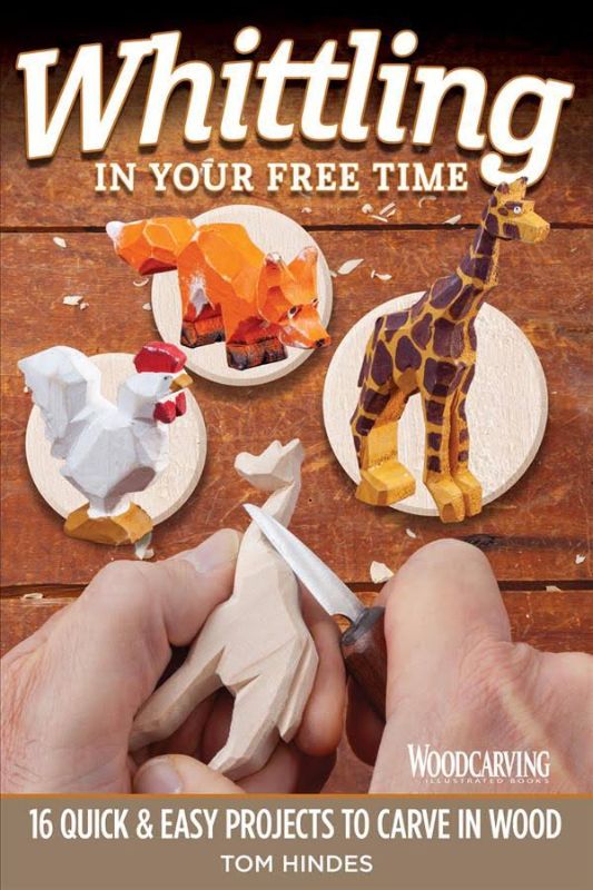 Guidebook for whittling featuring projects like owls and wizards, designed for beginner woodcarvers to foster creativity.