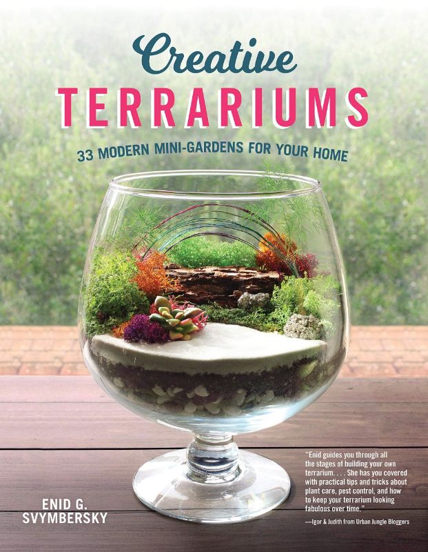 A beautifully illustrated guide featuring 33 creative terrarium projects for small spaces, with step-by-step instructions and tips.