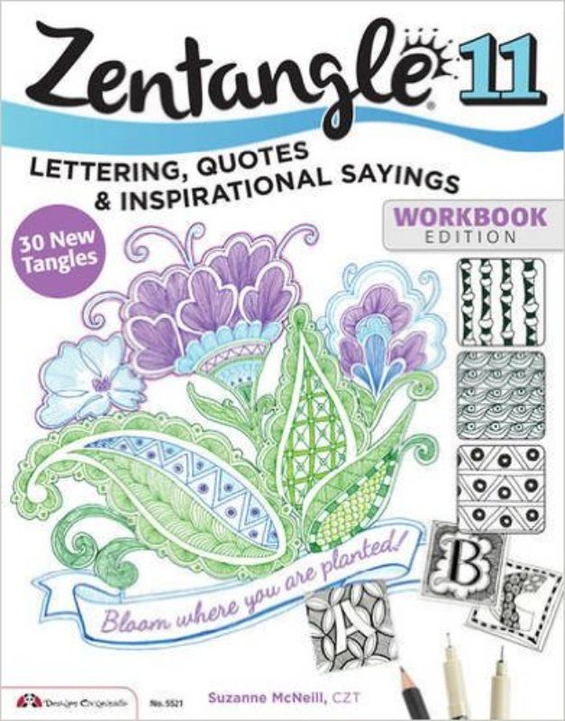 Cover of "Zentangle 11" by Suzanne McNeill, featuring original tangles and space for personal quotes in a creative guide.