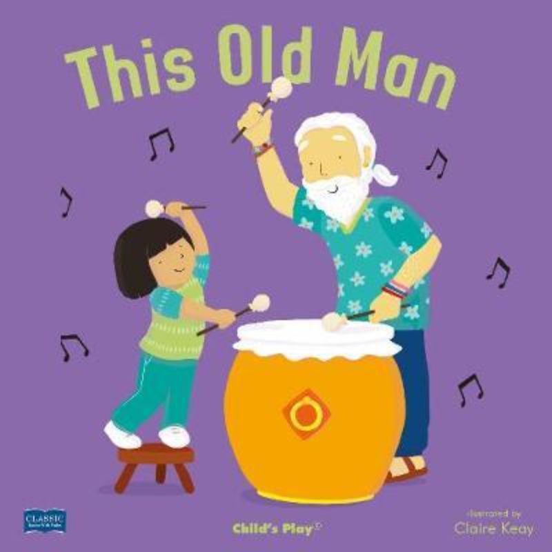 Colorful cover of 'This Old Man' counting book, featuring playful illustrations and die cutting for young readers.