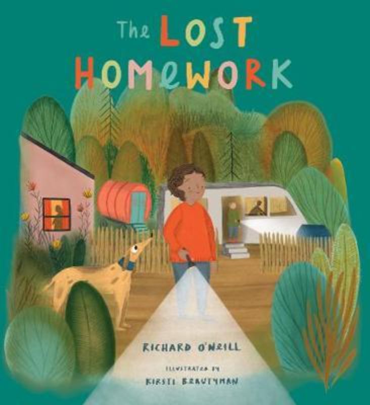 Illustrated cover of "The Lost Homework," a children's book about Sonny's weekend adventures and practical life skills.