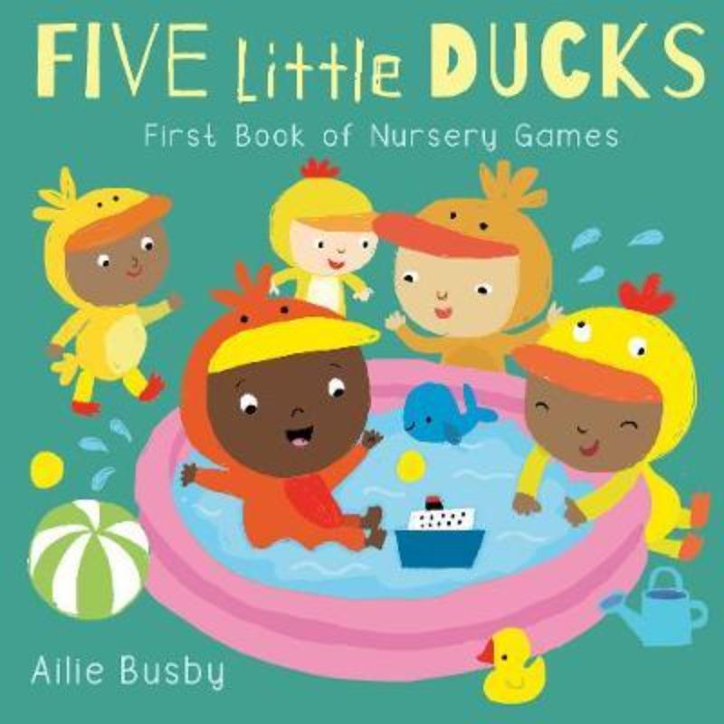 Colorful hardback book featuring traditional and modern nursery games for toddlers, enhancing play and learning experiences.