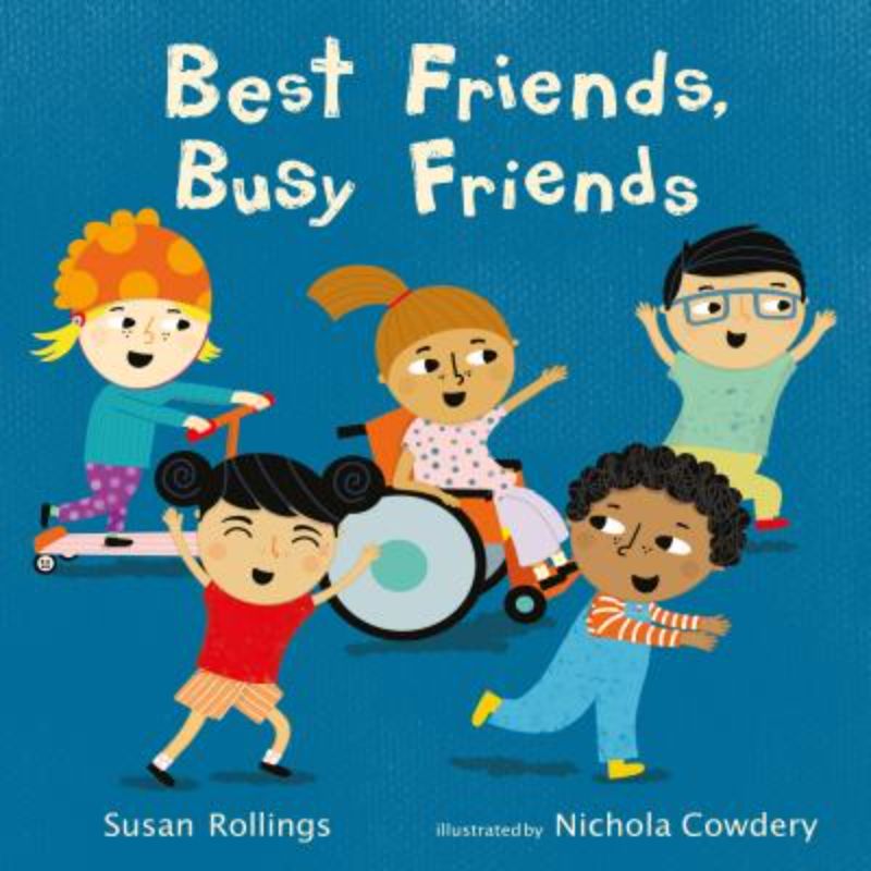 Vibrant storybook "Best Friends Busy Friends" celebrates diverse friendships with rhymes and lively illustrations for kids aged 3-7.
