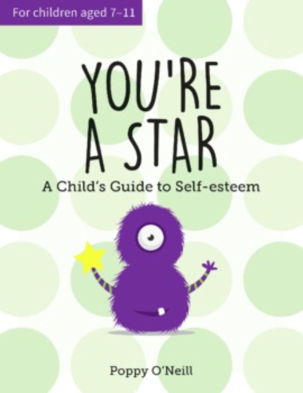 Empowering self-esteem guide for kids 7-11, featuring fun activities and a supportive monster character.