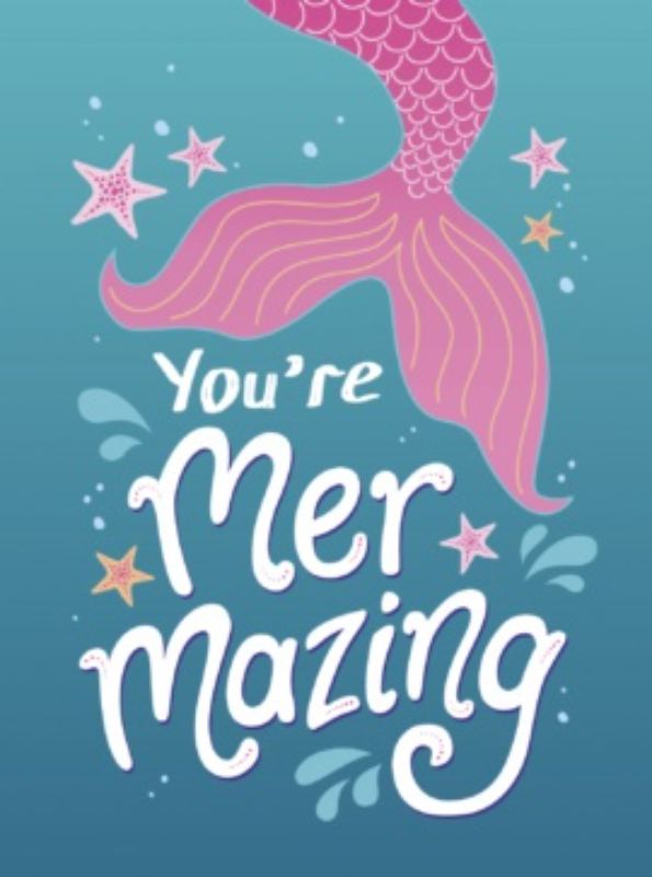 Hardcover book titled "Youre Mermazing," featuring 160 pages of inspiring mermaid quotes and whimsical illustrations.