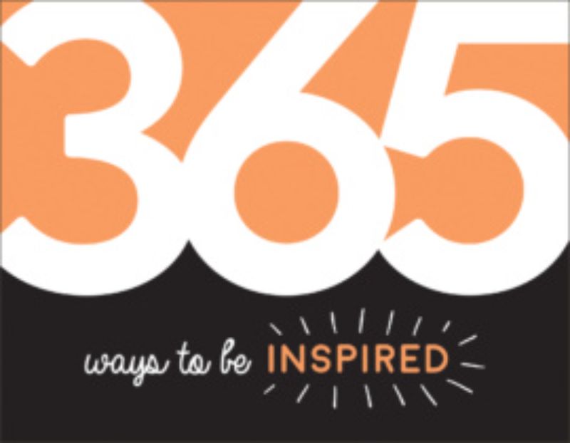 A compact paperback titled '365 Ways To Be Inspired', offering daily creative tips and motivational activities for personal growth.