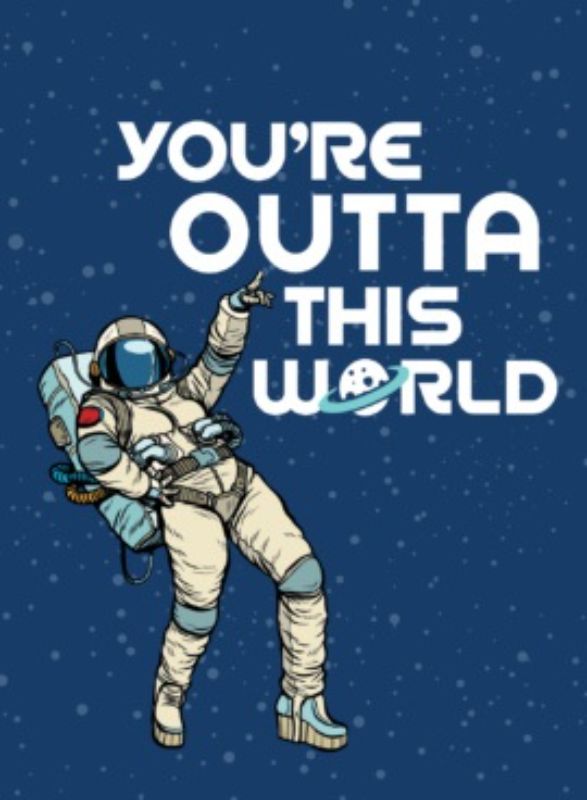Hardback book titled "Youre Outta This World" featuring 160 empowering quotes for self-discovery and motivation.