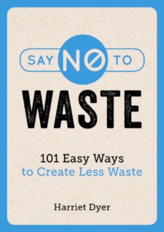 "Say No To Waste book cover featuring a pocket-sized design with eco-friendly tips for reducing waste in everyday life."