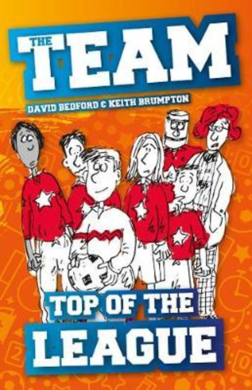 Cover of "The Team: Top of the League Book 2" featuring young athletes in a football scene, highlighting teamwork and excitement.