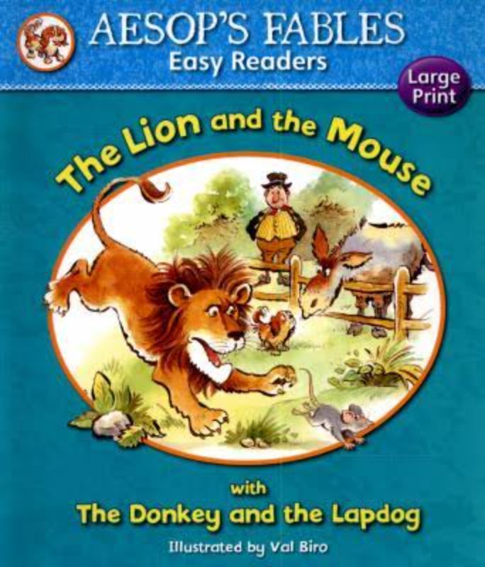 Children's book 'Lion and the Mouse' with vibrant illustrations, designed for early readers to learn about kindness and friendship.