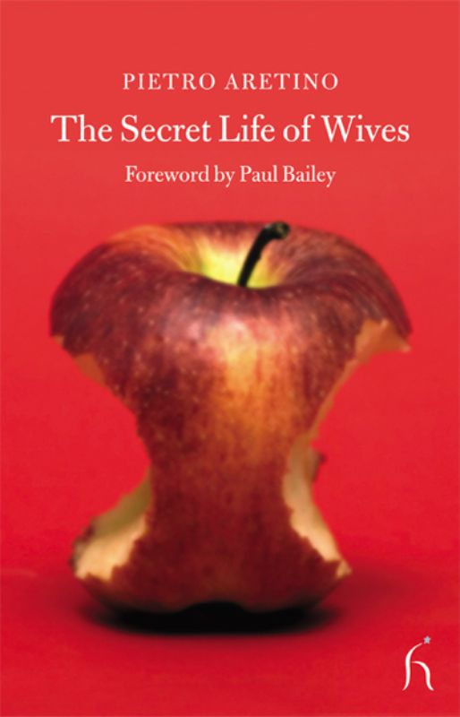 "The Secret Life of Wives" book cover featuring a dynamic portrayal of marital secrets and humor by Pietro Aretino.