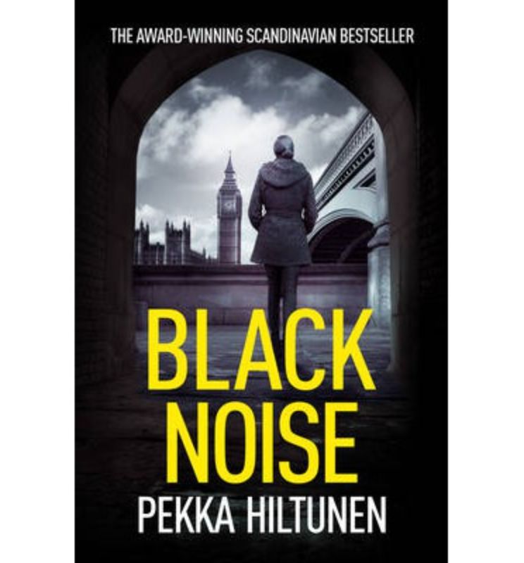 Cover of "Black Noise" showcasing two Finnish heroines navigating London's crime underbelly while confronting dark moral complexities.