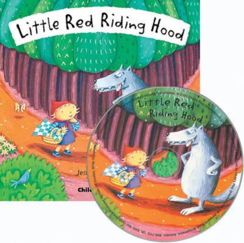Interactive Little Red Riding Hood book with lift-up flaps, illustrations, and an audio CD for engaging storytelling.