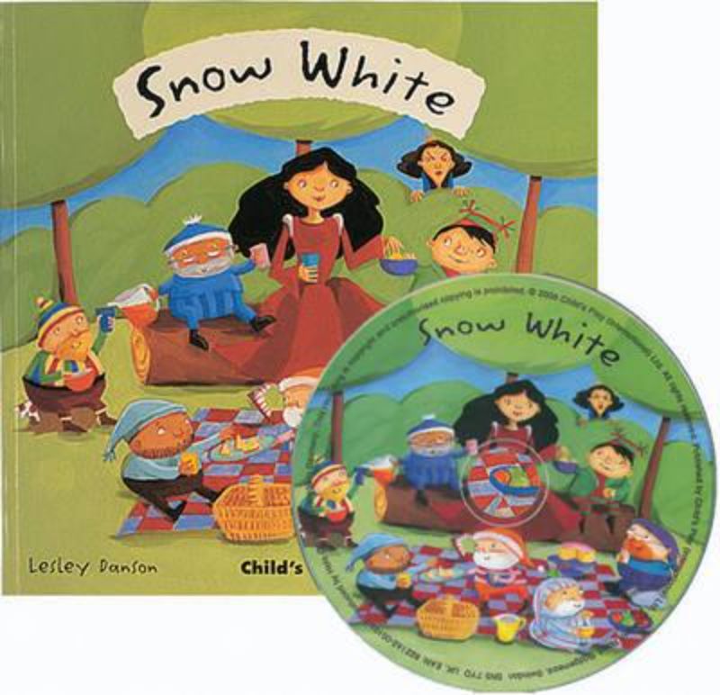A softcover flip-up fairy tale of Snow White with 24 illustrated pages and an accompanying audio CD for interactive storytelling.