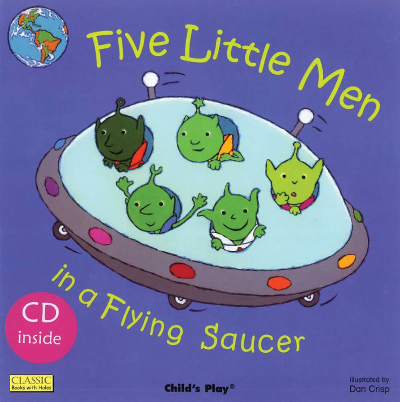 Softcover children's book with CD featuring five aliens exploring Earth and promoting counting skills through song.