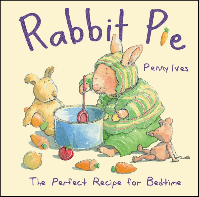Whimsical Rabbit Pie Board Book featuring adorable rabbits and cozy bedtime themes, perfect for toddlers.