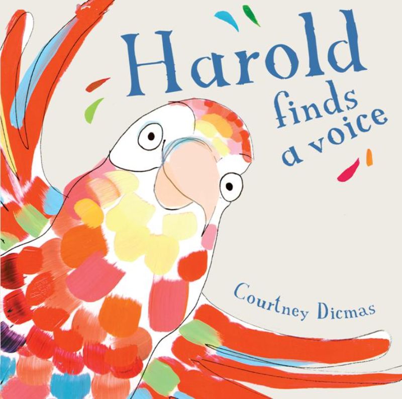 Children's book 'Harold Finds A Voice' features colorful illustrations and explores self-discovery through sound imitation.
