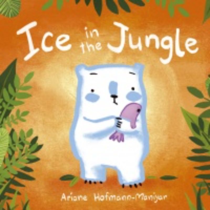 Illustrated cover of "Ice In The Jungle," a heartfelt children's book about moving and finding new friendships.