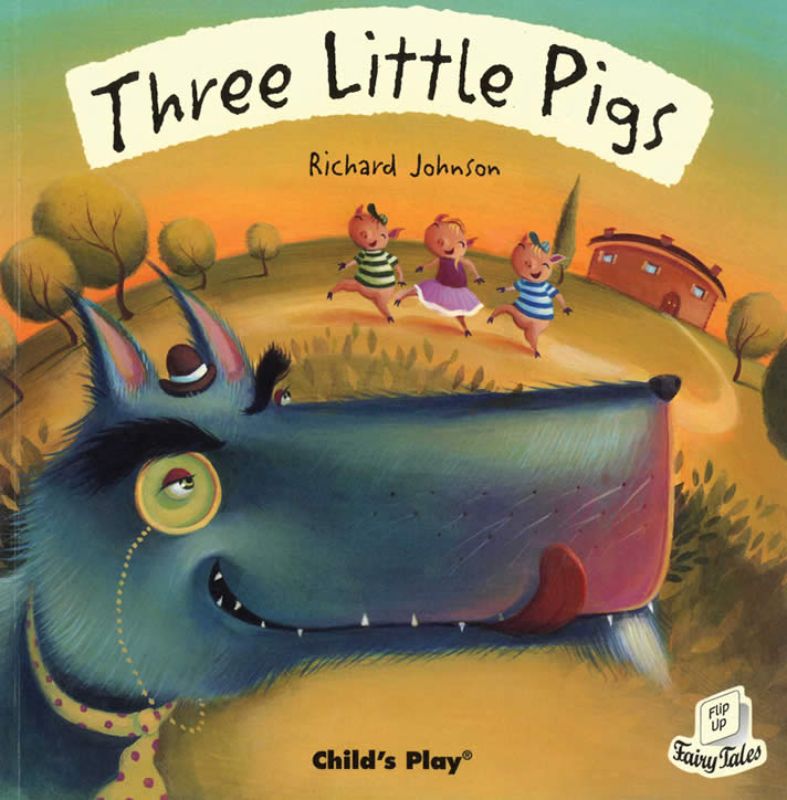 Illustrated softcover book of "Three Little Pigs" with interactive lift-up flaps for engaging storytelling and early literacy.