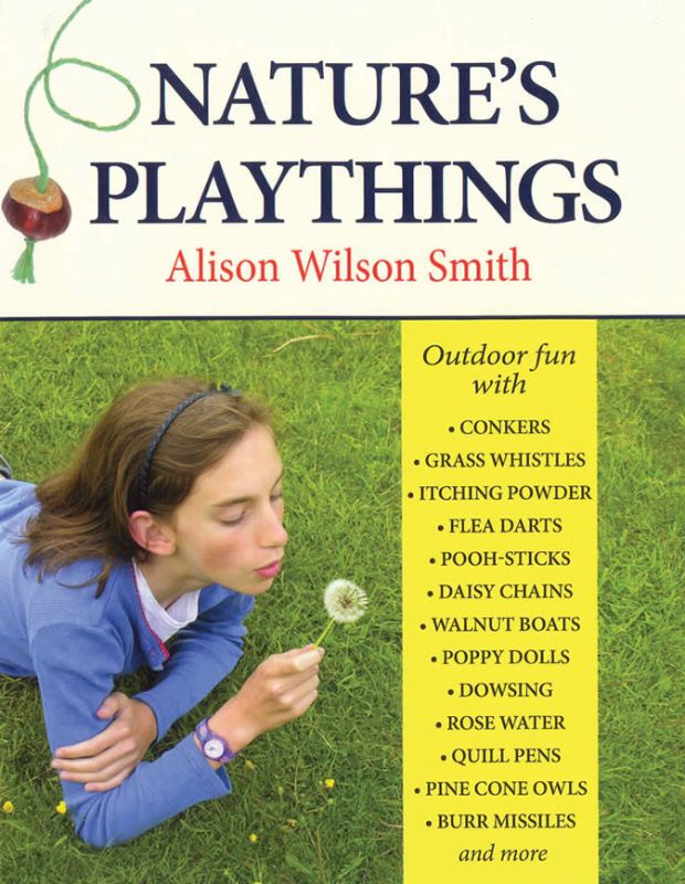 Inspiring book "Natures Playthings" encourages outdoor play and exploration for children, filled with creative nature-based activities.