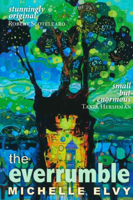 A beautifully bound paperback titled 'The Everrumble' by Michelle Elvy, exploring silence and connection through Zettie's journey.