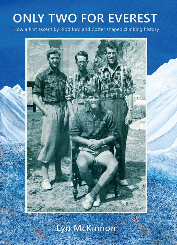 Paperback book 'Only Two for Everest' by Lyn McKinnon, detailing the 1951 New Zealand Himalayan Expedition.