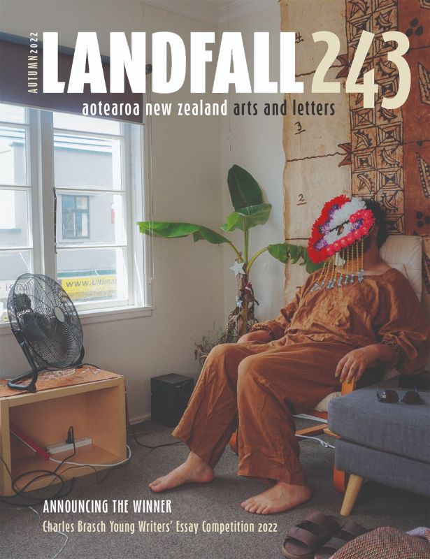 Cover of 'Landfall 243', New Zealand's leading arts and literary journal featuring fiction, poetry, and critical essays.