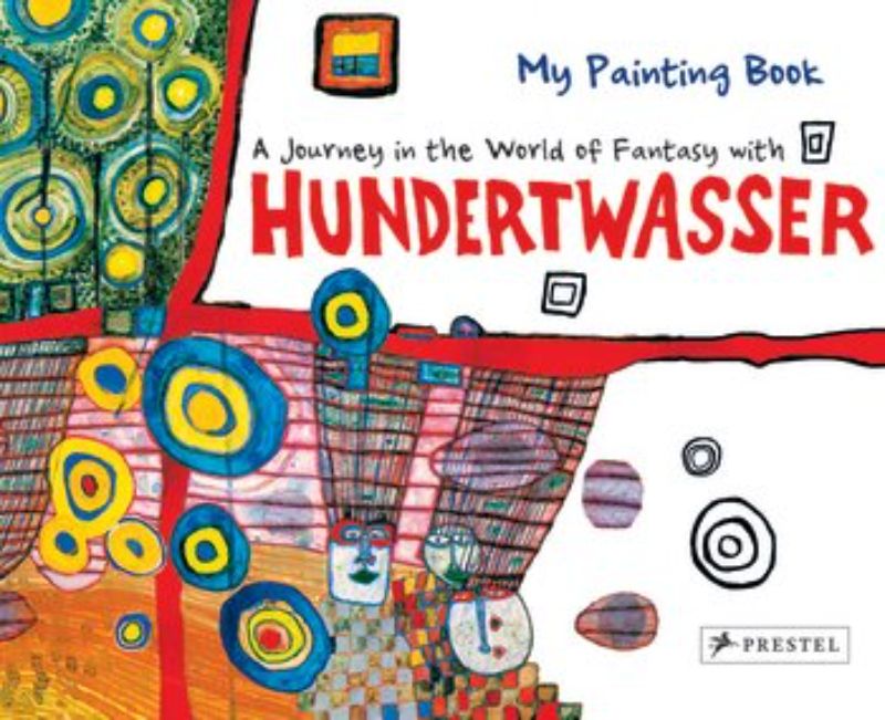 Colorful activity book featuring 32 pages inspired by Hundertwasser, encouraging creativity in young artists.